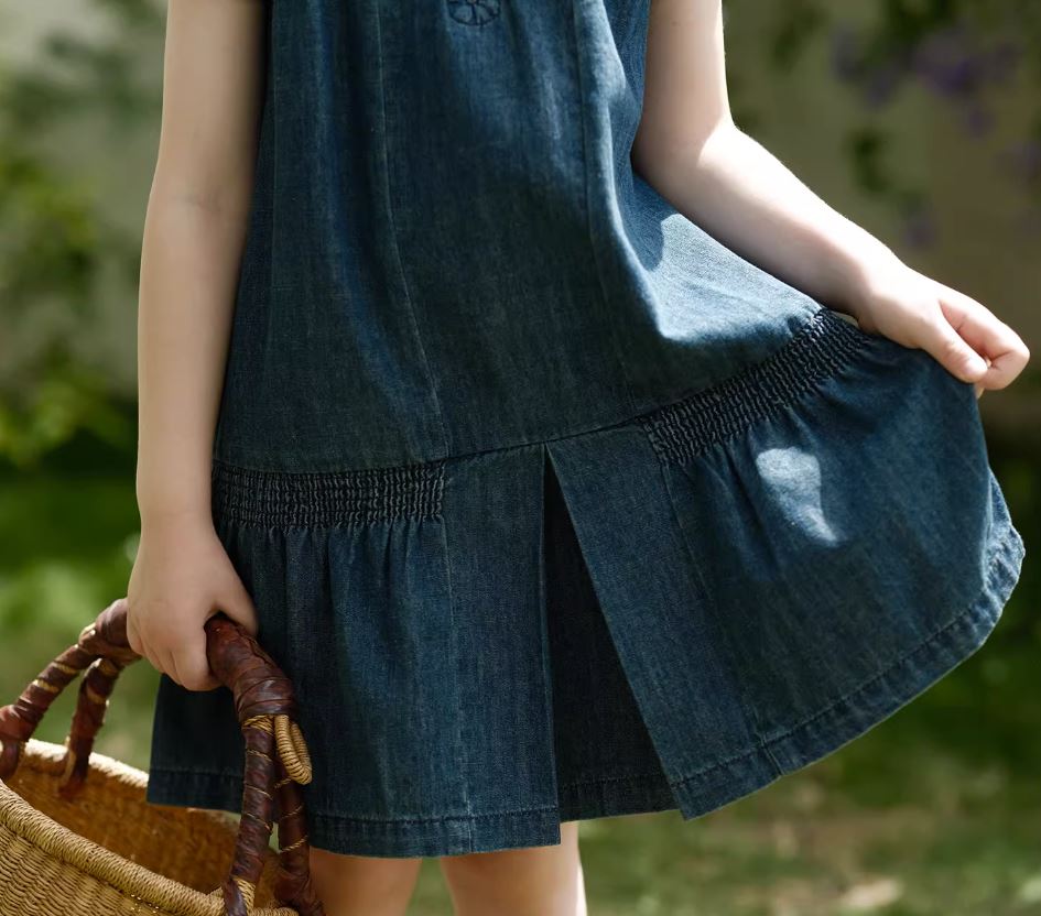 [Preorder] Retro Denim Doll Collar Dress