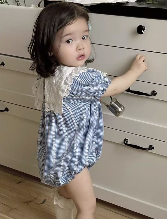 [Preorder] Lace Square Collar Romper