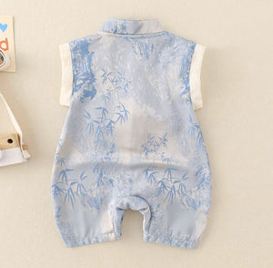 Bamboo Embroidery Tang Romper