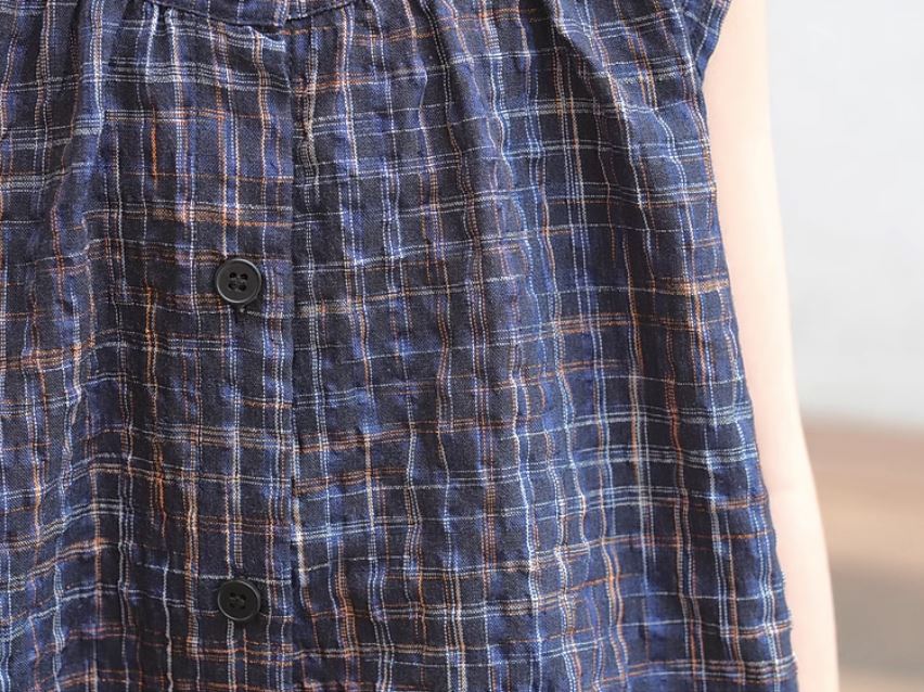 [Preorder] Front Down Buttons Plaid Top