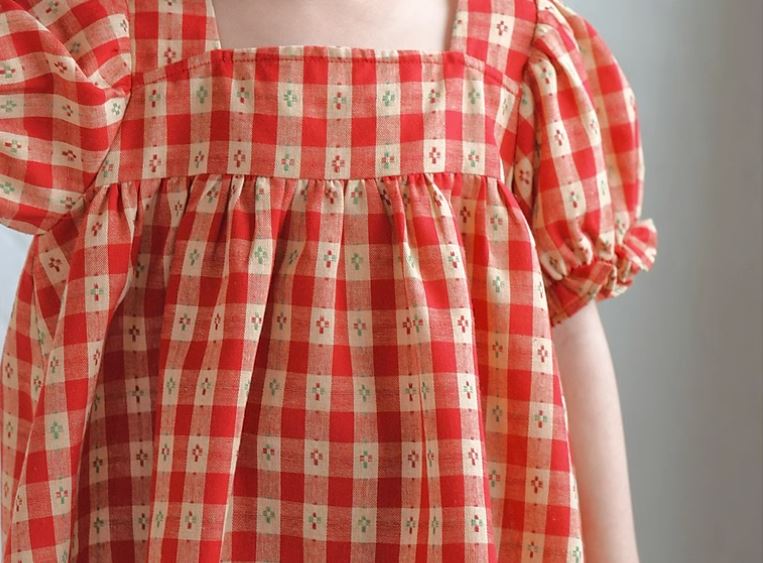 [Preorder] Checkered Square Neck Top