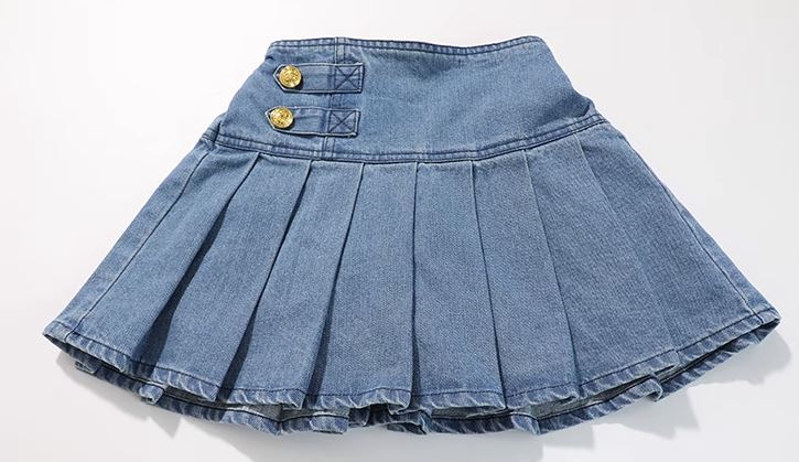 [Preorder] Pleated Denim Skirt