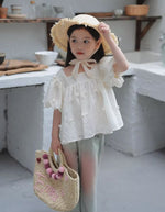 Load image into Gallery viewer, [Preorder] Puff Sleeves 3D Embroidery Blouse
