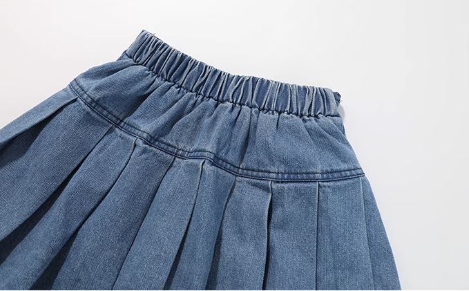 [Preorder] Pleated Denim Skirt