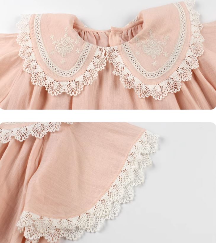 Lapel Lace Collar Babydoll Dress