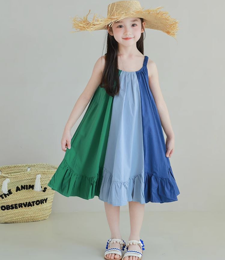 [Preorder] Triple Colors Ruffle Hem Dress