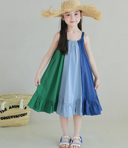 [Preorder] Triple Colors Ruffle Hem Dress