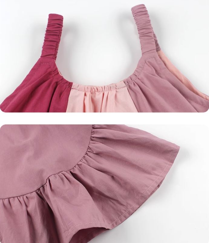 [Preorder] Triple Colors Ruffle Hem Dress