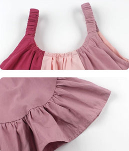 [Preorder] Triple Colors Ruffle Hem Dress