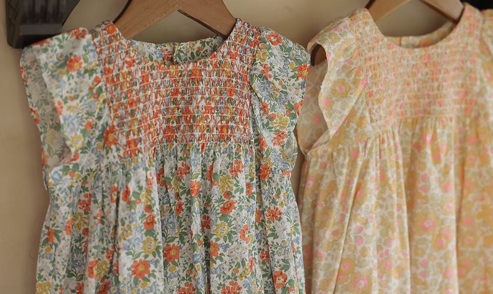 [Preorder] Floral Shirred Ruffle Sleeves Dress