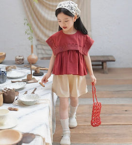 [Preorder] Square Embroidery Doll Collar Top