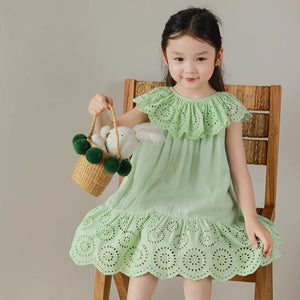 [Preorder] Lapel Hollow Lace Dress