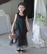 Load image into Gallery viewer, Denim Mesh Suspender Maxi Dress
