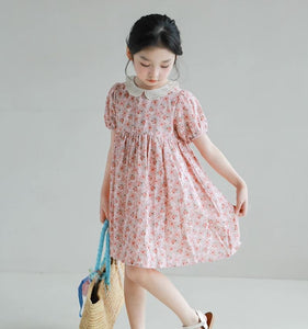 [Preorder] Lace Collar Crushed Floral Dress