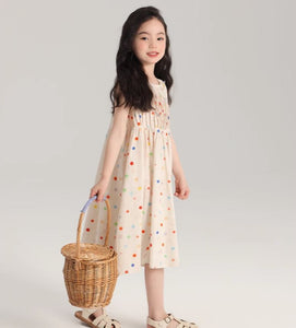 [Preorder] Colored Polka Dots Vest Dress