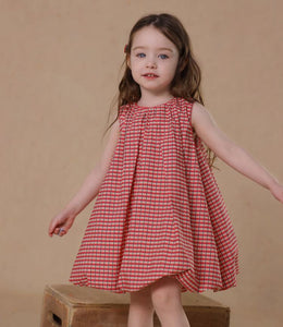 [Preorder] Grid Bubble Hem Dress
