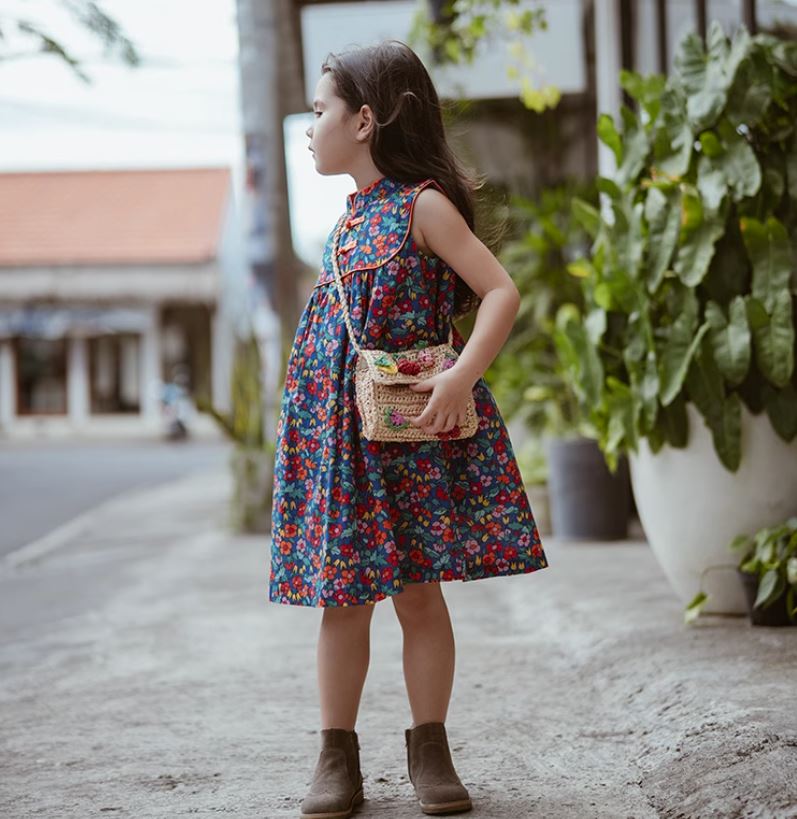 Vibrant Floral Cheongsam Dress