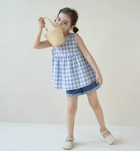 [Preorder] Plaid Babydoll Vest Top