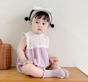 [Preorder] Lace Splicing Baby Romper