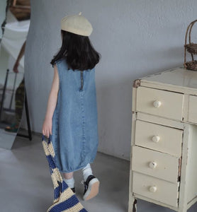 [Preorder] Doll Collar Denim Bud Dress