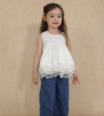 Load image into Gallery viewer, [Preorder] Puffy Lace Hem Babydoll Top

