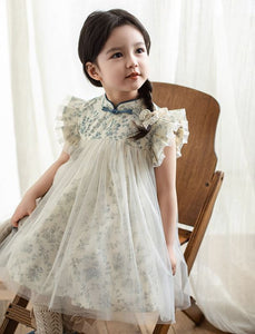 [Preorder] Porcelain Colored Cheongsam Dress