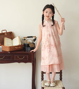 Side Ties 2-Piece Cheongsam Dress