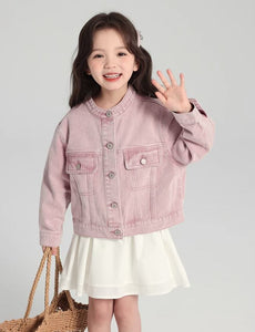 [Preorder] Sweet Round Neck Denim Jacket