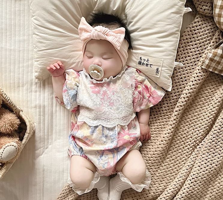 Front Lace Baby Romper