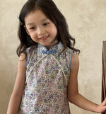 Load image into Gallery viewer, Gem Garden &amp; Pearls Cheongsam Dress - Blue
