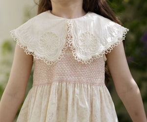 [Preorder] Lapel Collar Pink Florals Dress