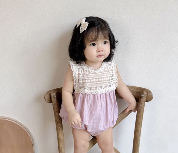 [Preorder] Lace Splicing Baby Romper