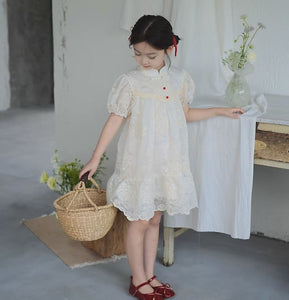 Embroidery Red Beads Cheongsam Dress