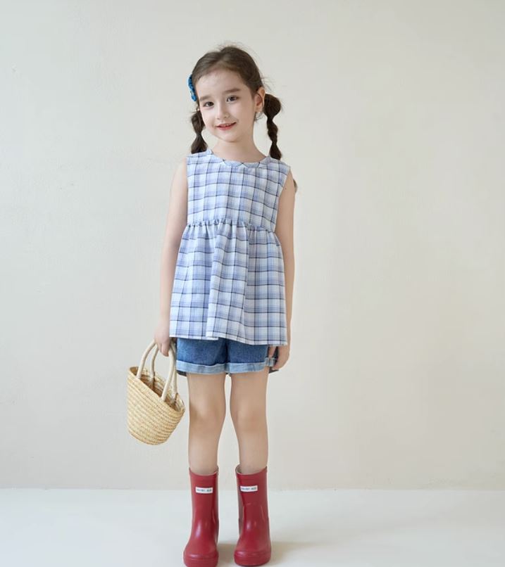 [Preorder] Plaid Babydoll Vest Top