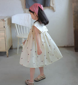 [Preorder] Cherry Embroidery A-Line Dress