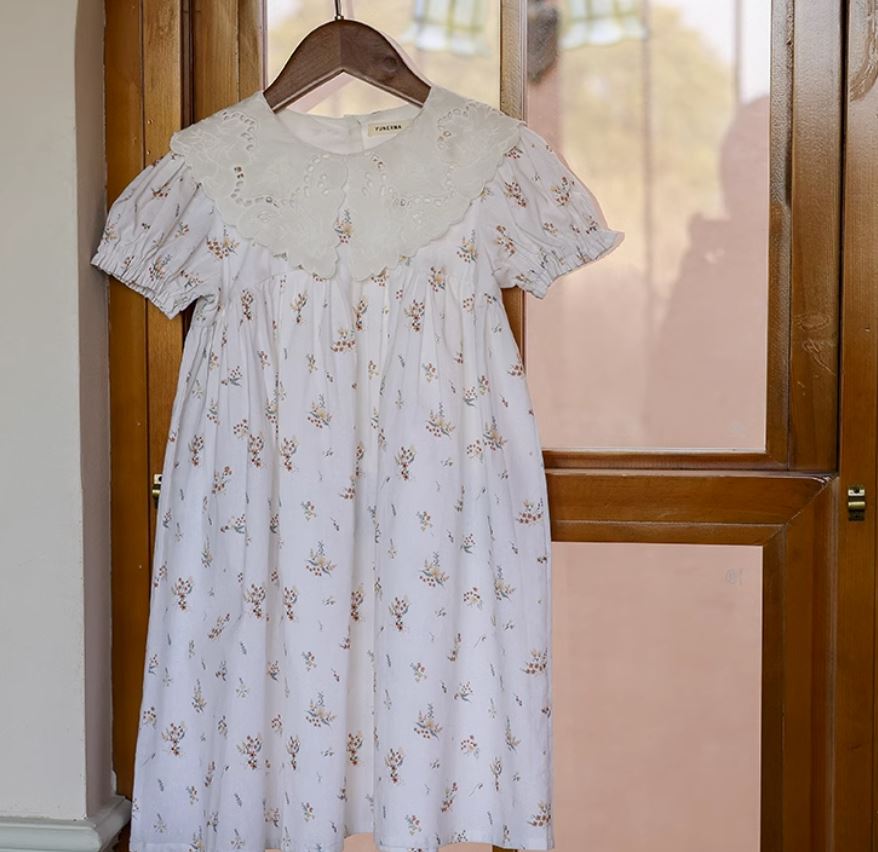 [Preorder] Lace Peter-Pan Collar Floral Dress