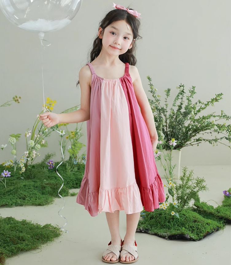 [Preorder] Triple Colors Ruffle Hem Dress