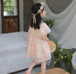 Load image into Gallery viewer, Front Bow Puff Sleeves Cheongsam Dress
