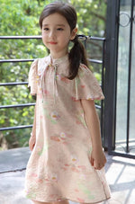 Load image into Gallery viewer, Lotus Leaf Sleeves Cheongsam Dress
