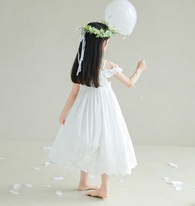 [Preorder] Drop Shoulder Eyelet Hem Dress
