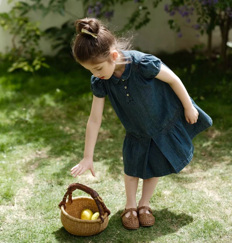 [Preorder] Retro Denim Doll Collar Dress