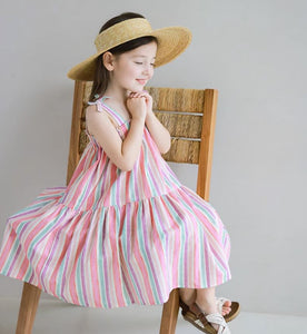 [Preorder] Colors Striped Suspender Dress