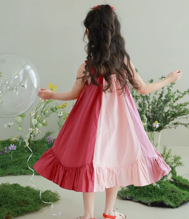 [Preorder] Triple Colors Ruffle Hem Dress
