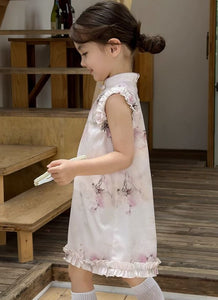 Lace Pleats Cheongsam Dress