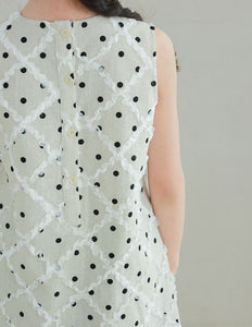 [Preorder] Polka Dots Diamond Pattern Dress