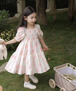 Provence Floral Shirred Dress