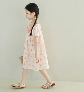 [Preorder] Pink Floral Shirred Dress