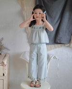 Load image into Gallery viewer, [Preorder] Embroidery Denim Top &amp; Bottom Set
