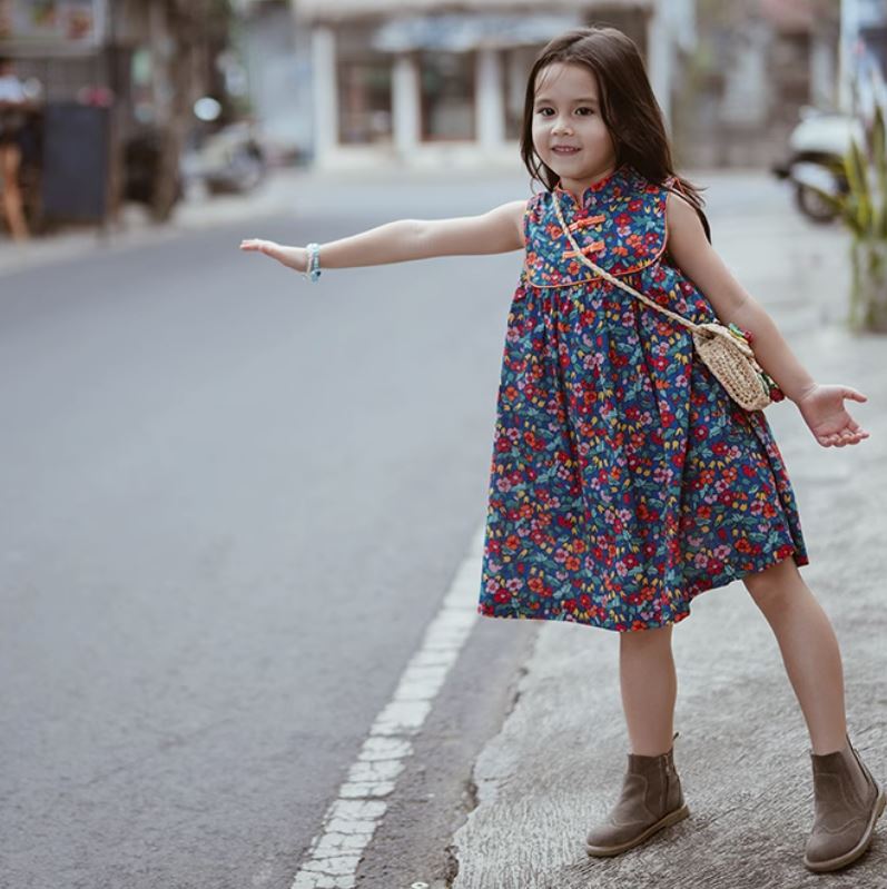 Vibrant Floral Cheongsam Dress