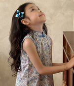 Load image into Gallery viewer, Gem Garden &amp; Pearls Cheongsam Dress - Blue
